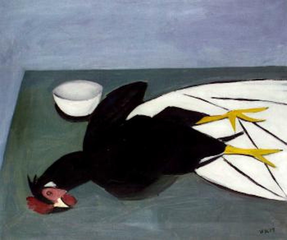 Still life with a cockerel by William Scott