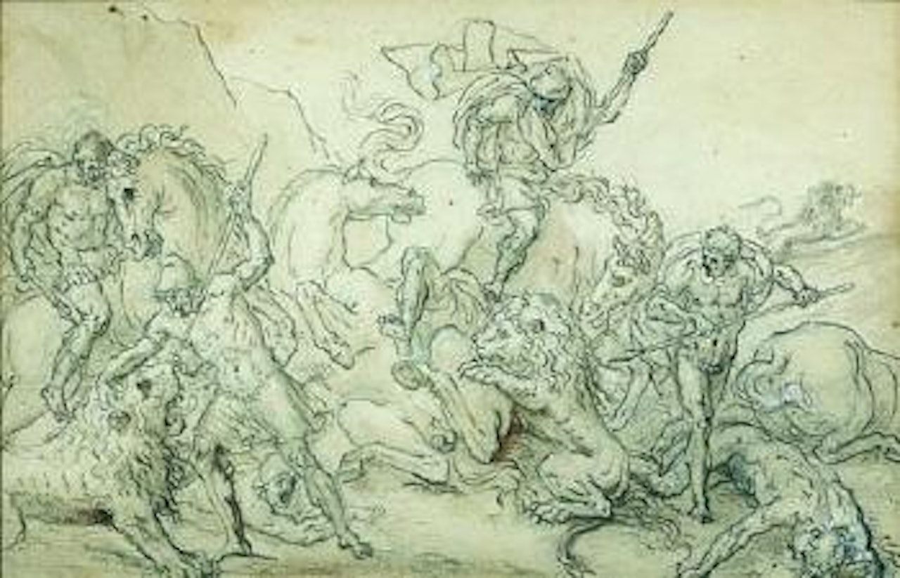 Chasse aux lions by Louis-Félix de la Rue