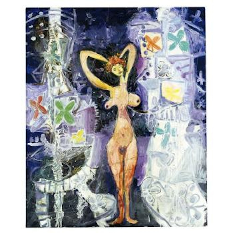 Standing purple figure by George Condo