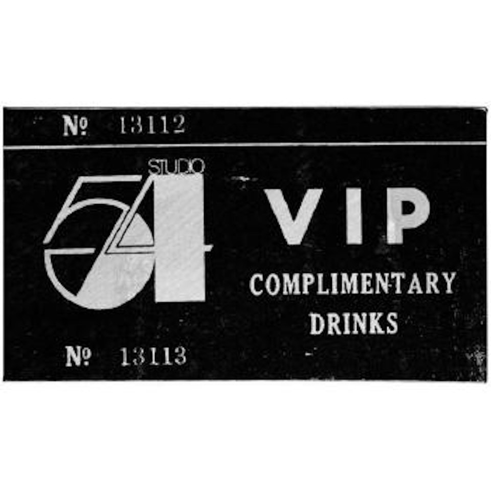 VIP ticket, studio 54 by Andy Warhol