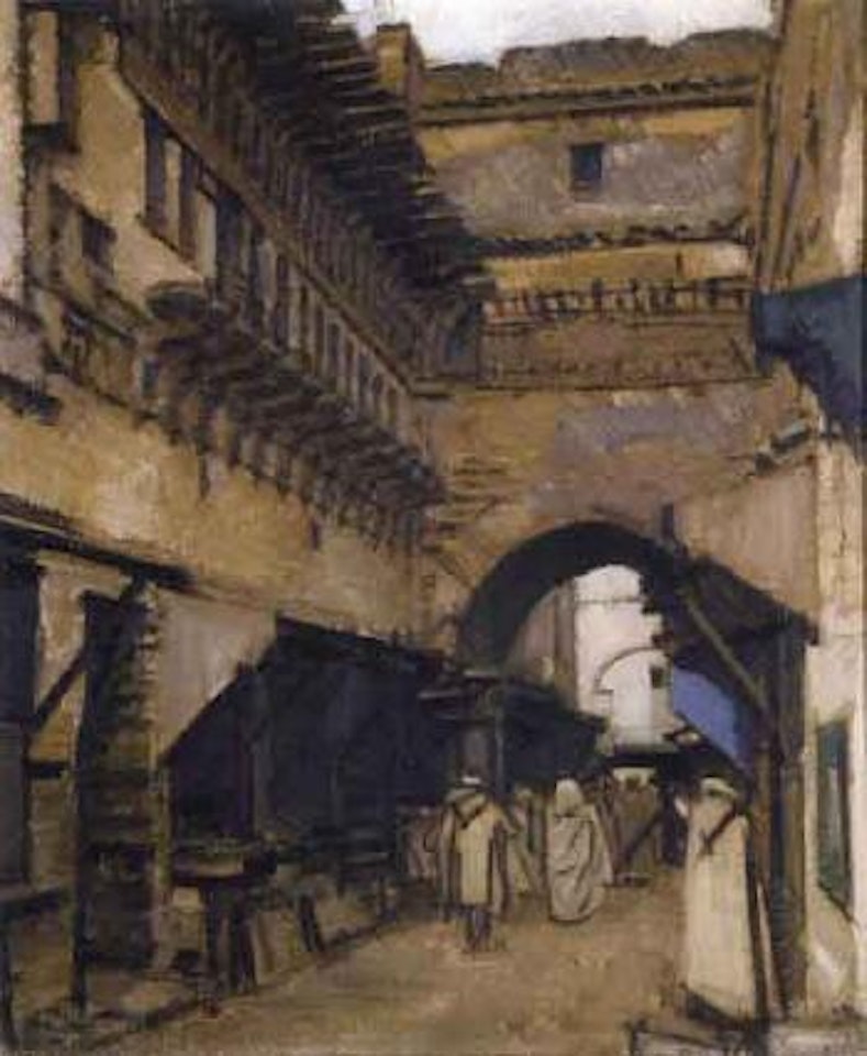 Rue animee au Maroc by Bernard Boutet de Monvel