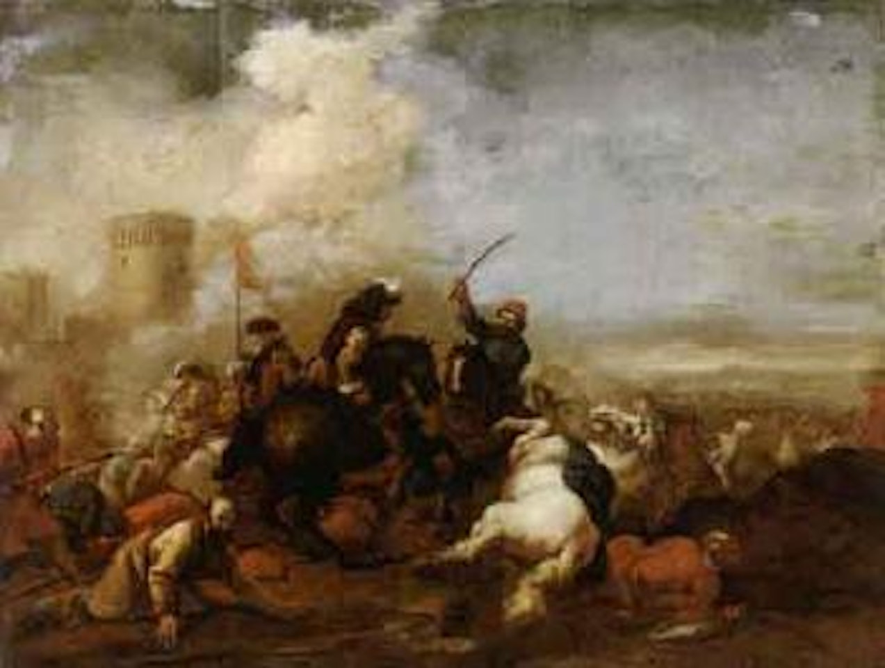 Battle scene by Italian School