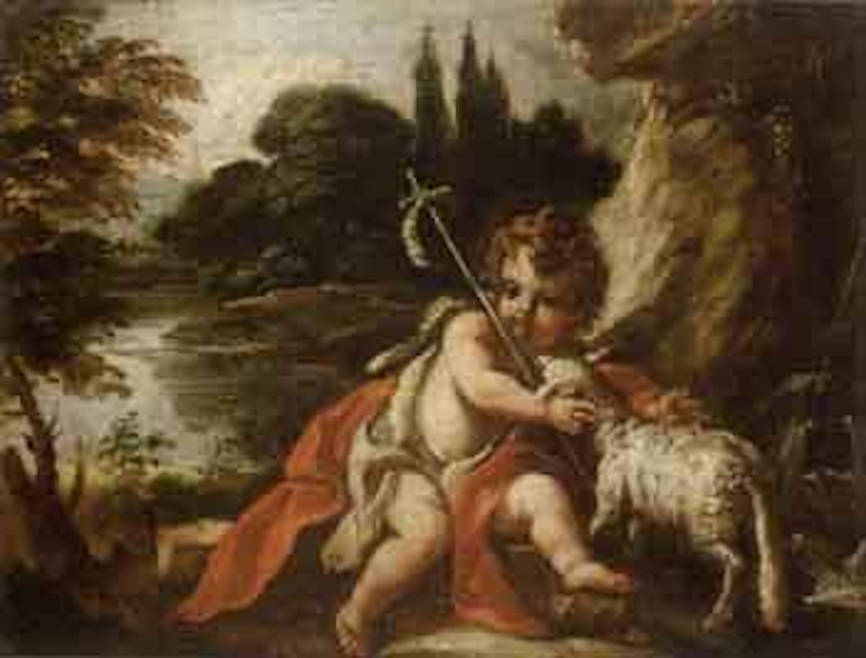 Saint John the Baptist as child by Italian School