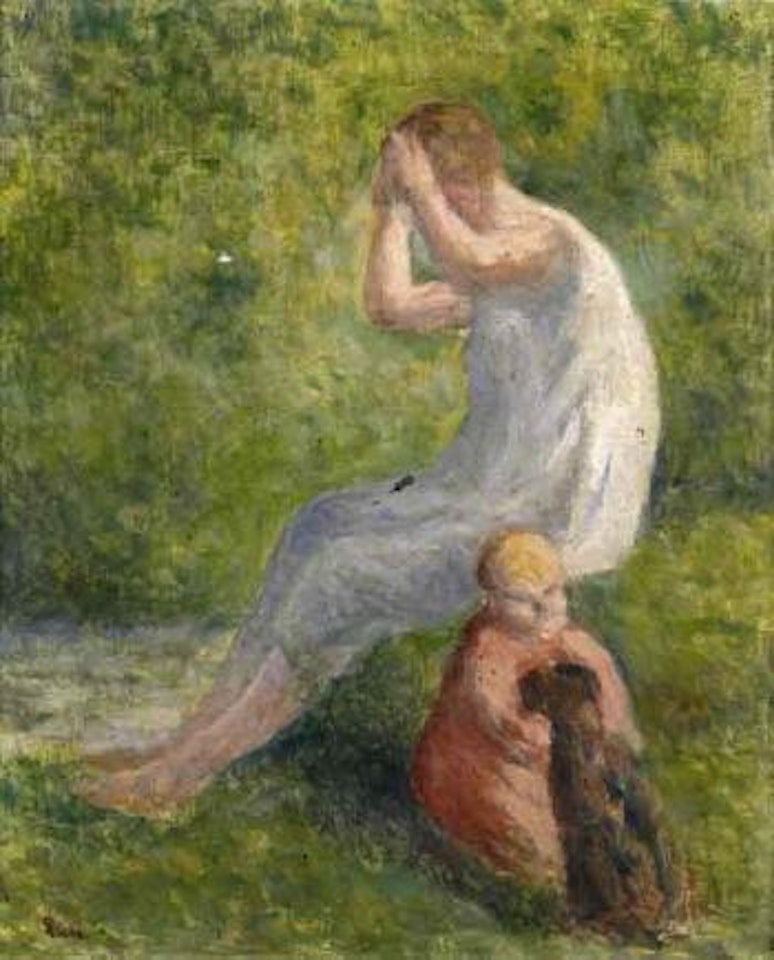 Femme, enfant et chien by Maximilien Luce