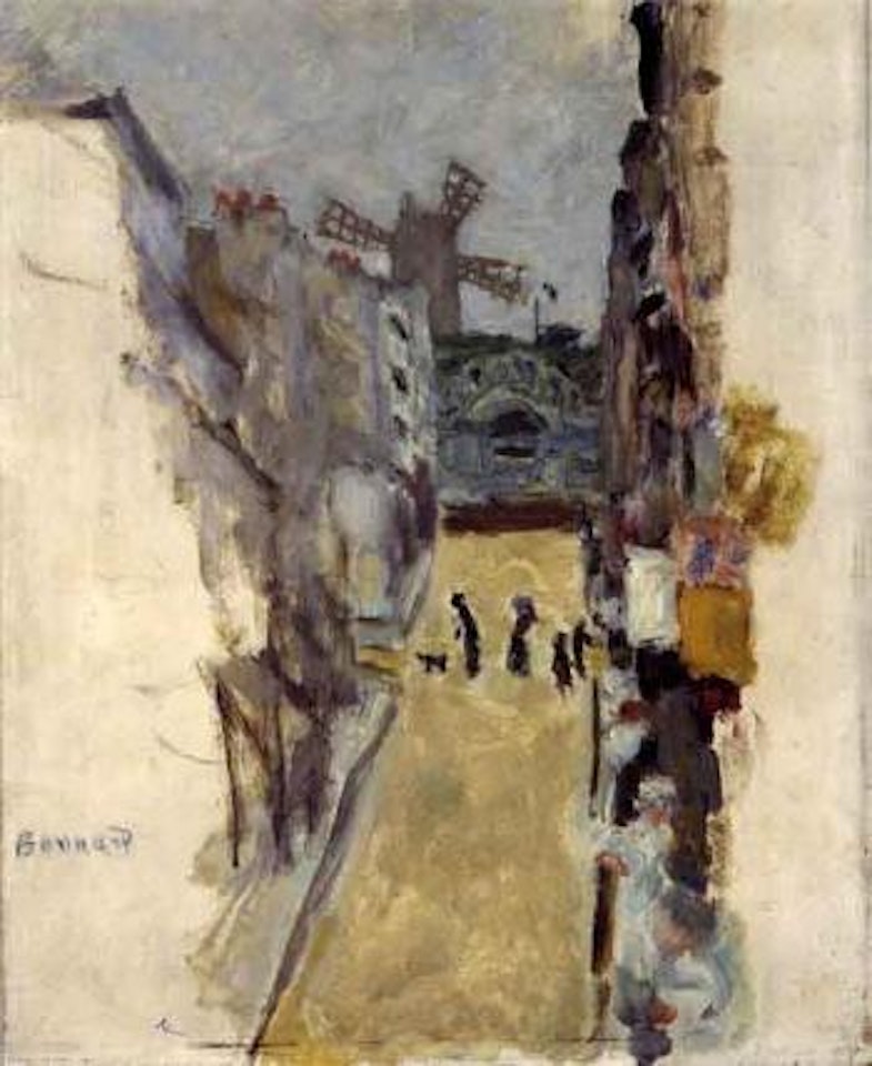 La rue Tholoze et le moulin de la Galette by Pierre Bonnard