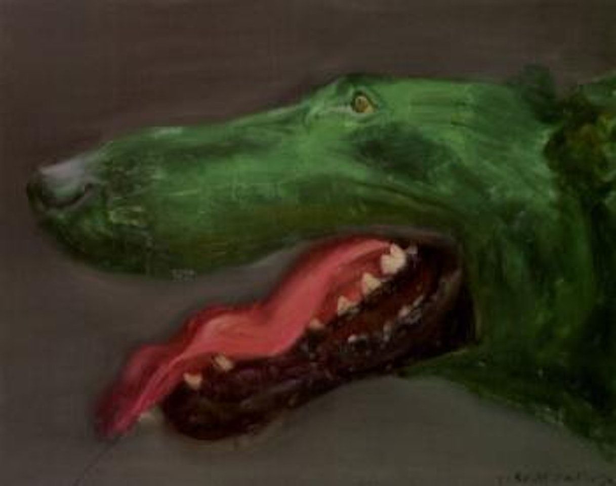 Green dog No.1 by Zhou Chunya