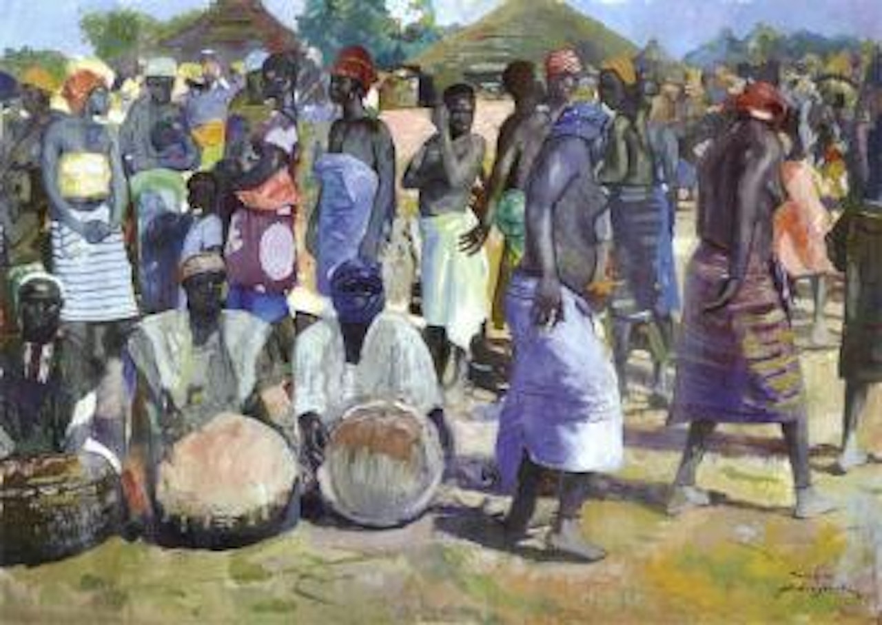 Scene de marche a Kayes, Mali by Jacques Majorelle