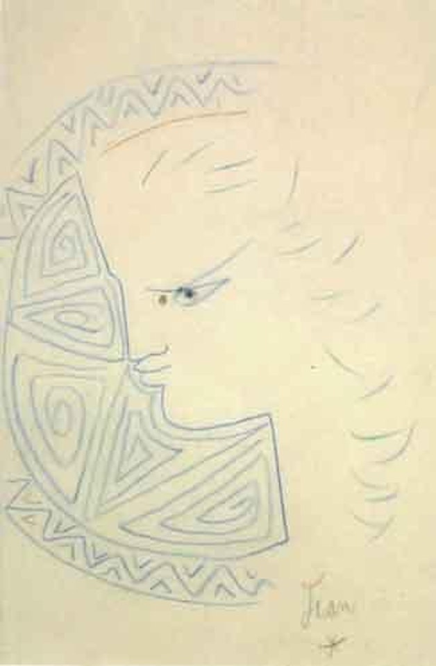 Profil bleu aux arabesques by Jean Cocteau