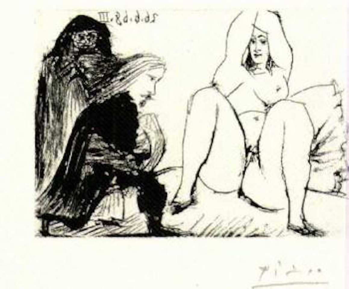 La celestine, sa protegee, et une jeune gentilhomme by Pablo Picasso