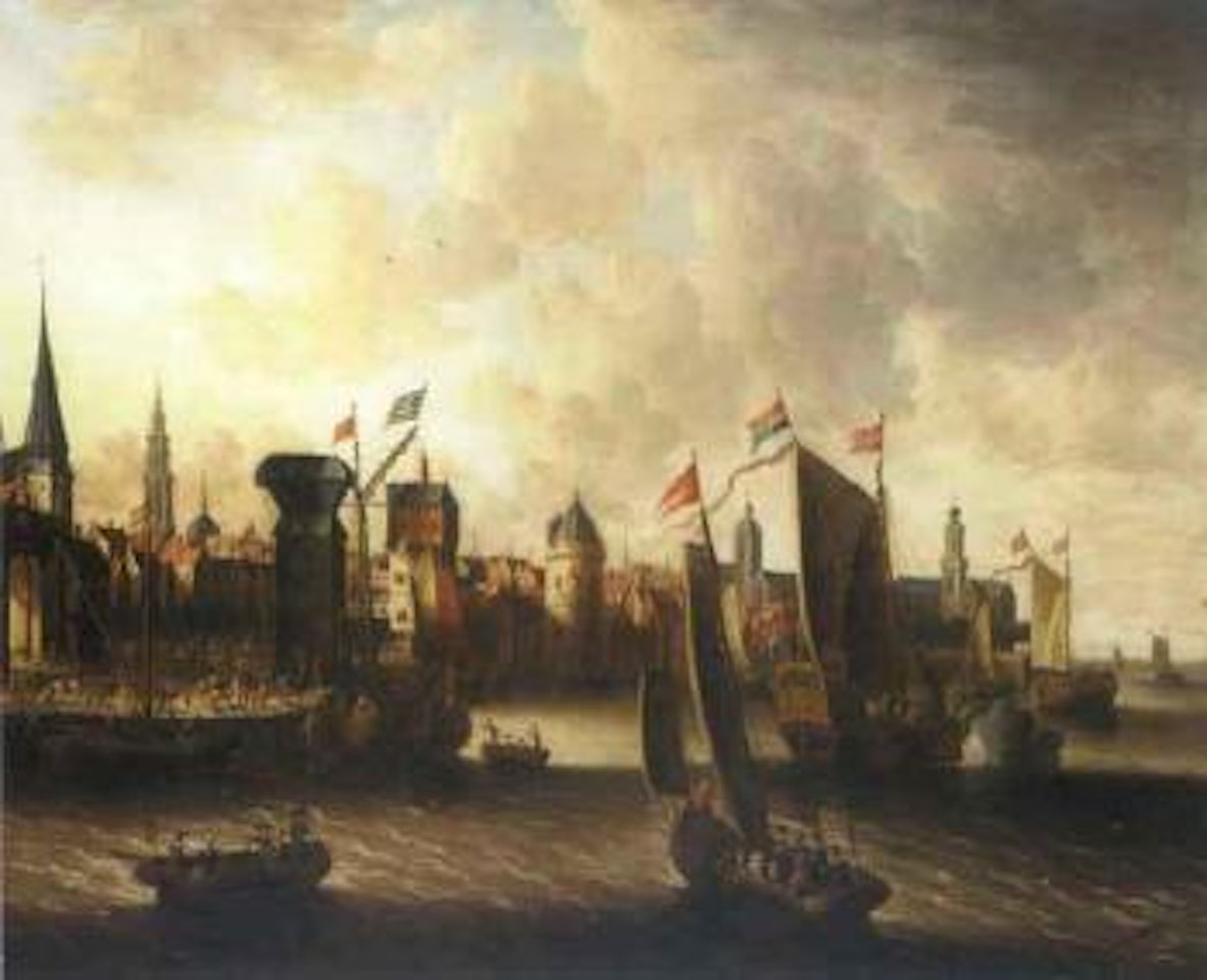 Imaginary view of Antwerp harbour by Pieter van de Velde