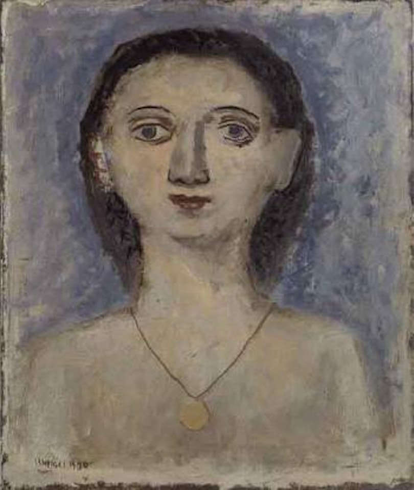Woman with necklace by Massimo Campigli