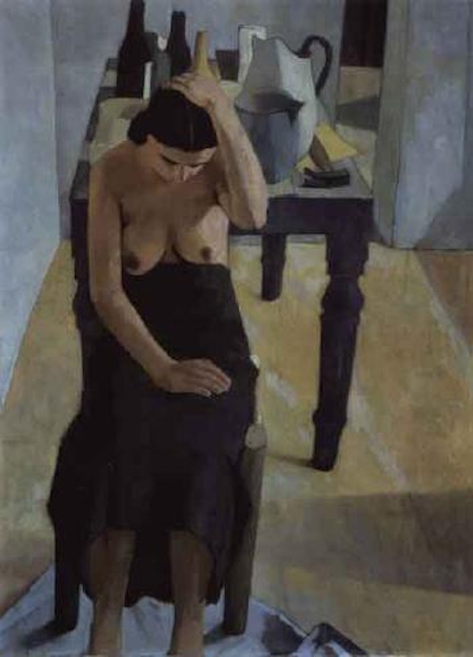 Woman by table by Felice Casorati