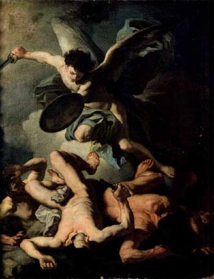 Fall of rebellious angels by Sebastiano Ricci