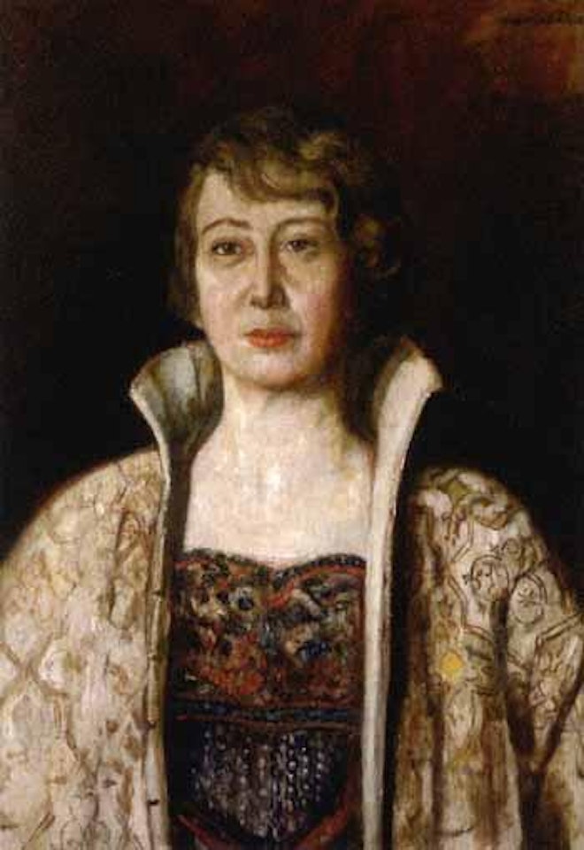 Portrait of a lady, half-length by Gyula Tornai