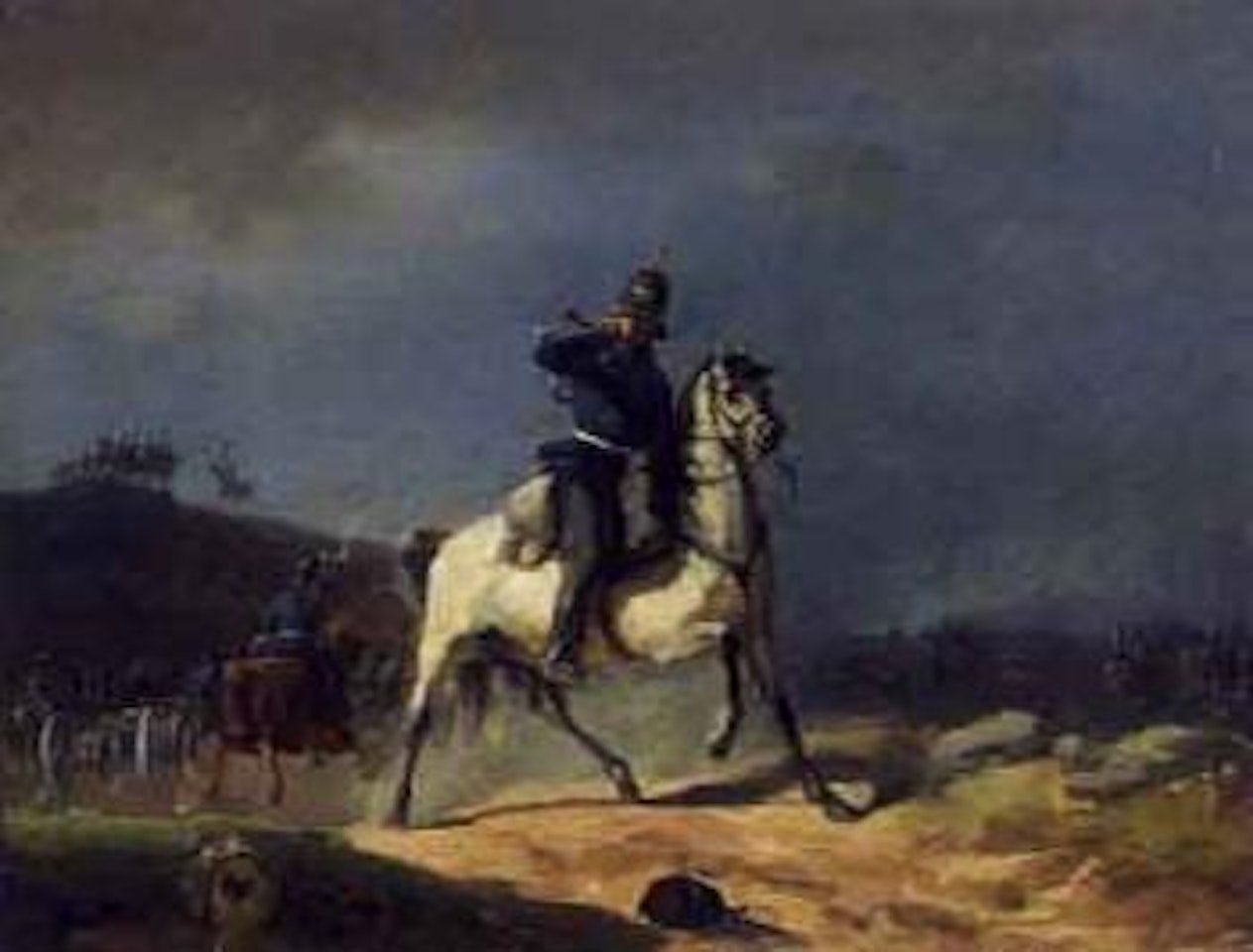 Prussian troops launching battle by Adolf Schreyer
