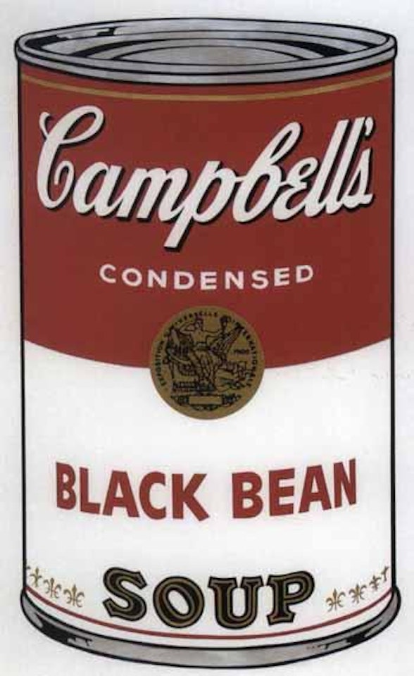 Campbell's soup I, black bean by Andy Warhol