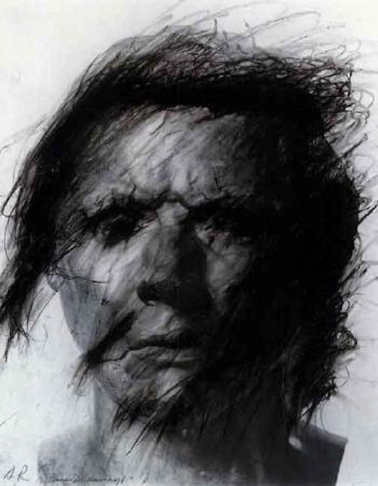 Sad wash head by Arnulf Rainer