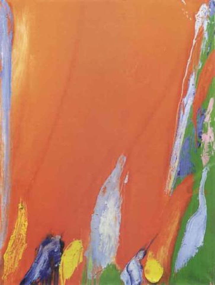 Rouge orange vertical aux taches claires by Olivier Debre