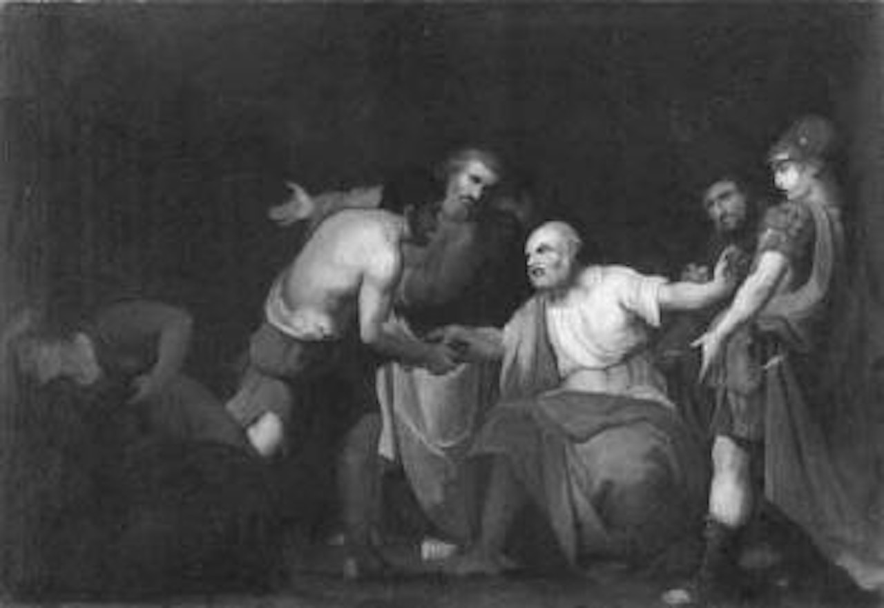 Scorates taking poisoned chalice by Christian Wilhelm Ernst Dietrich