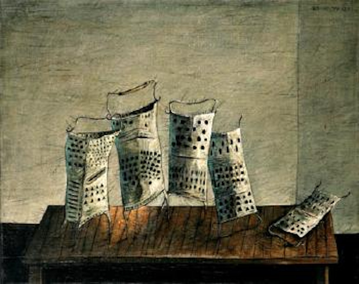 Still life with graters by Yosl Bergner