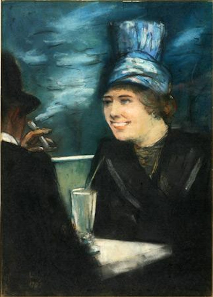 Couple in a cafe by Lesser Ury