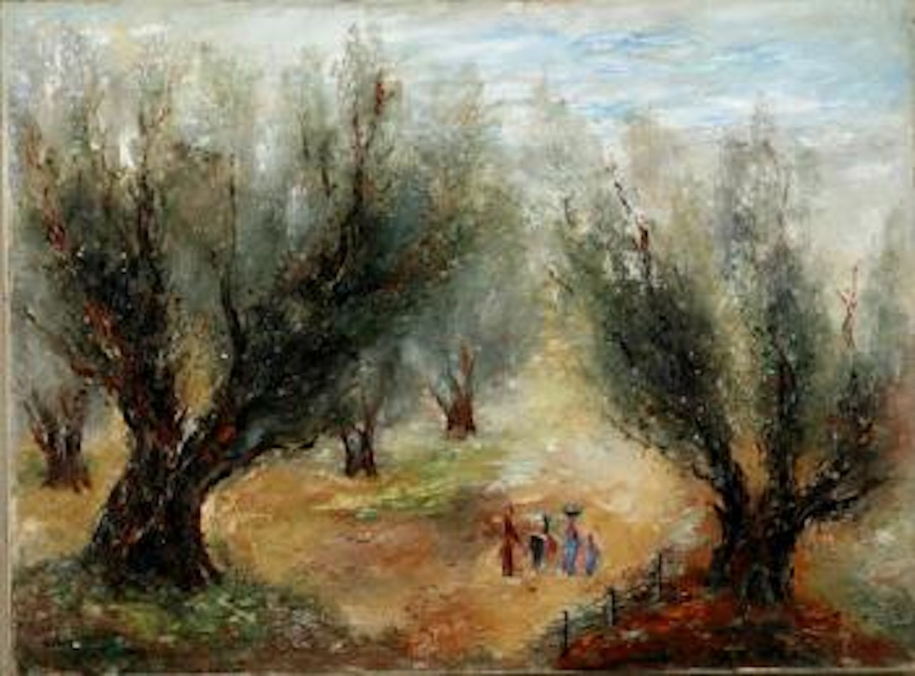 Olive harvest by Reuven Rubin