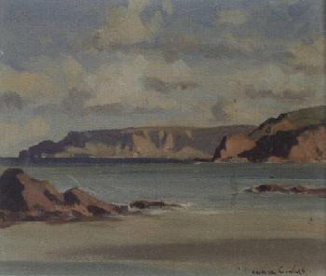 Coastal landscape with cliffs by Maurice Canning Wilks
