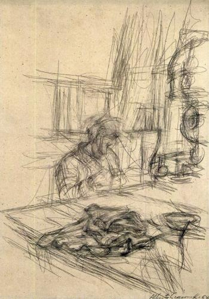 Portrait de la mere de l'artiste sous la lampe a Stampa by Alberto Giacometti