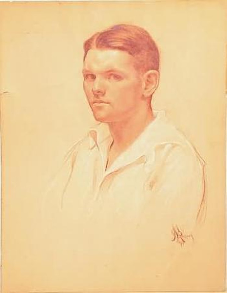 Portrait of John Reber as a young man by Norman Rockwell