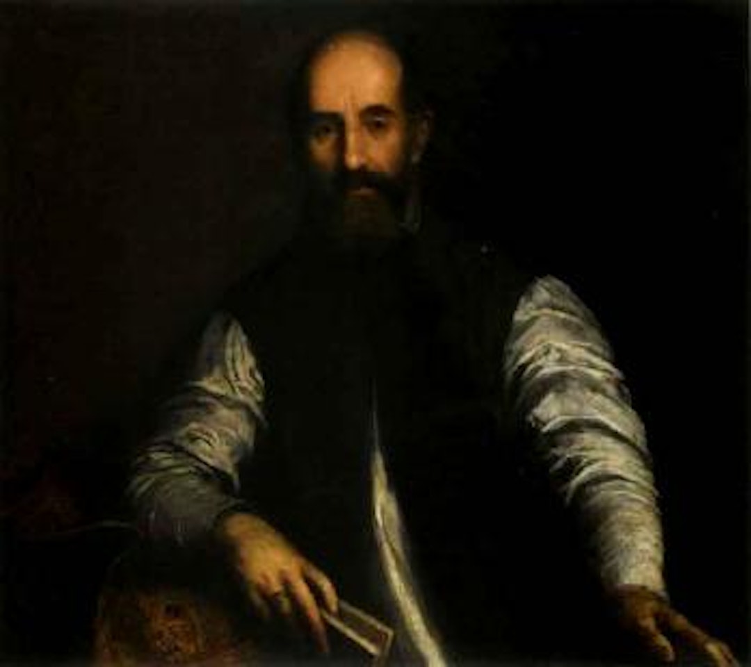 Portrait of bearded man with blue waistcoat by Jacopo Palma il Giovane