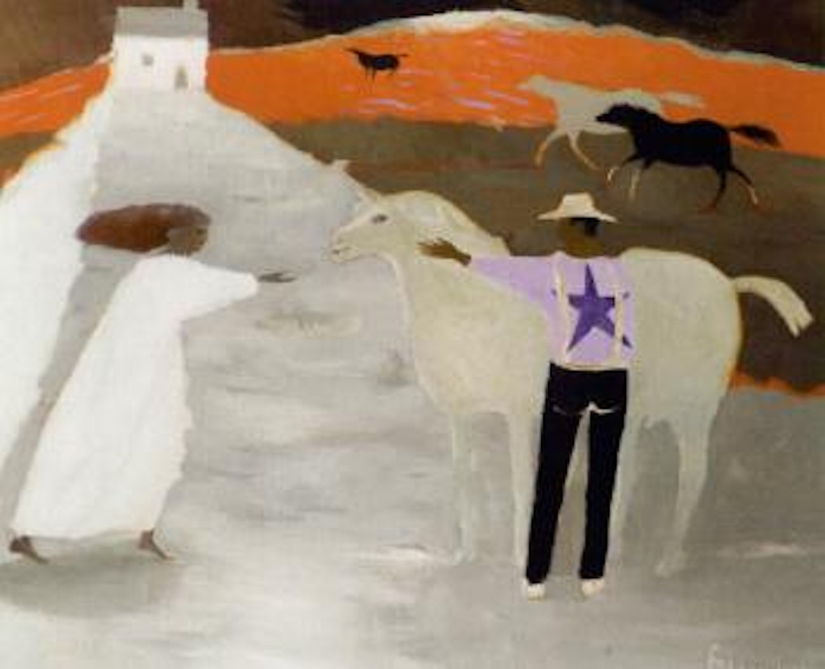 Man, woman and horses by Mary Fedden