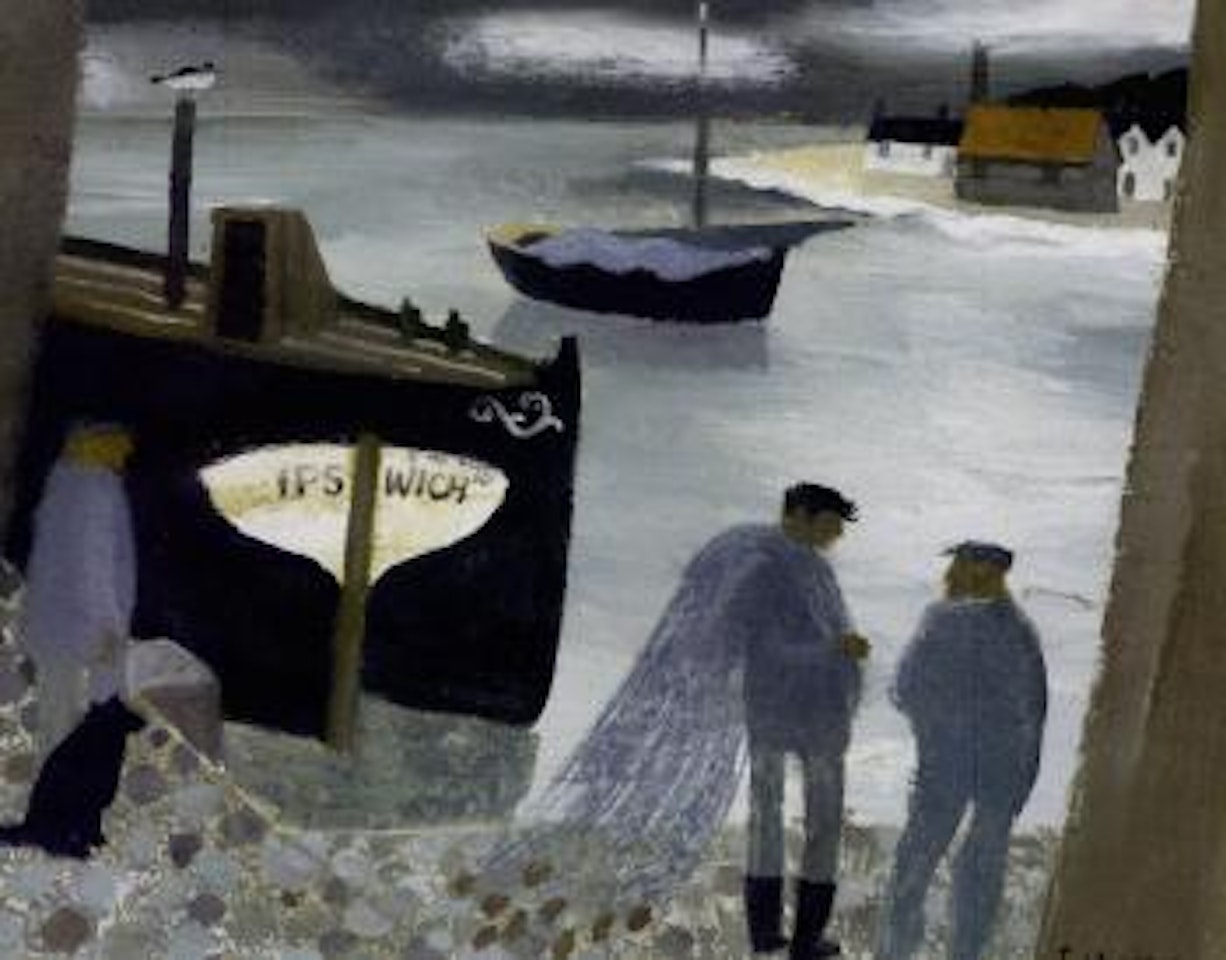 Fishermen in harbour by Mary Fedden