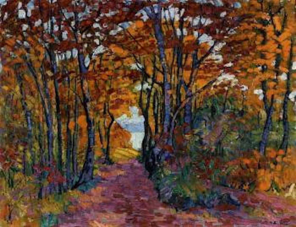 Autumn woodland scene by Ernst Geiger