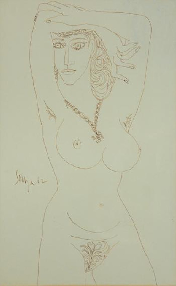 Standing female nude by Francis Newton Souza