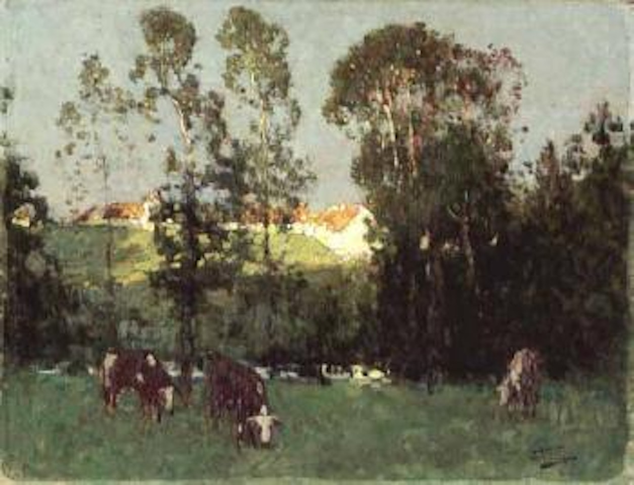 Paysage aux vaches by Pierre Eugène Montezin