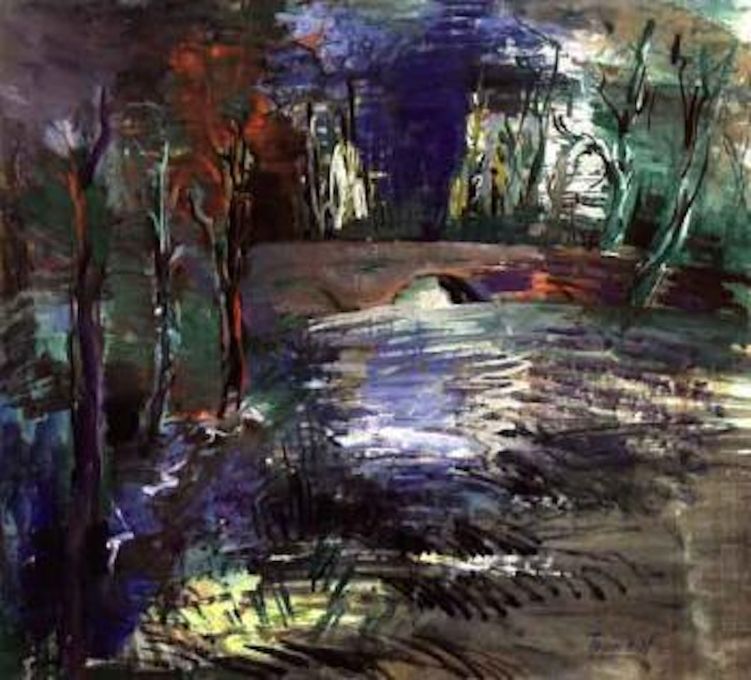 Pont au dessus de la riviere by Jean Dufy