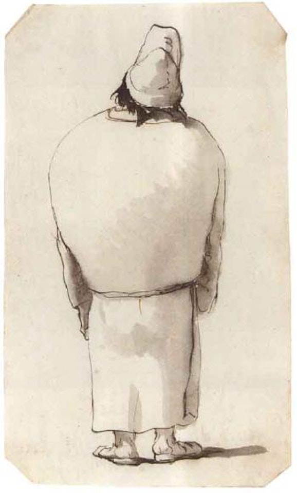 Caricature of man seen from behind by Giovanni Battista Tiepolo