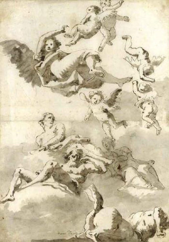 Study of ceiling decoration by Giovanni Domenico Tiepolo
