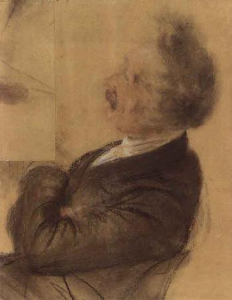 Study of seated man by Adolph Menzel