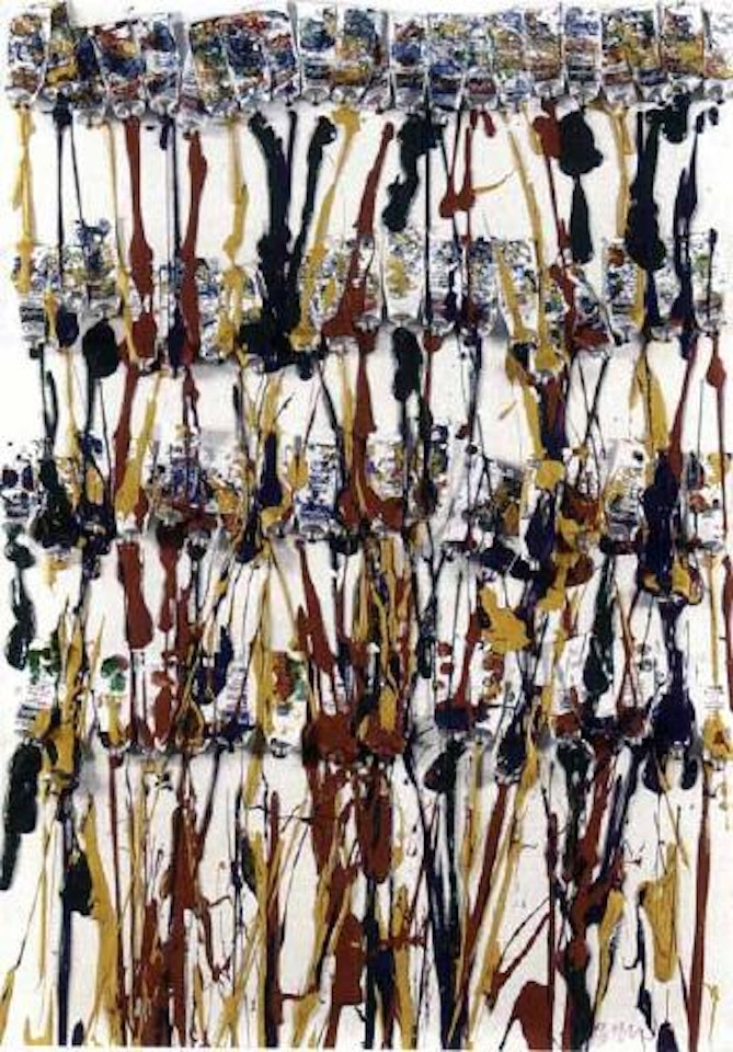 Accumulation of paint tubes by Arman
