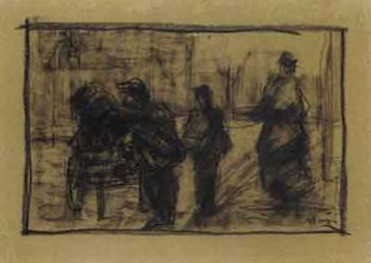 Street scene with figures by Kees van Dongen