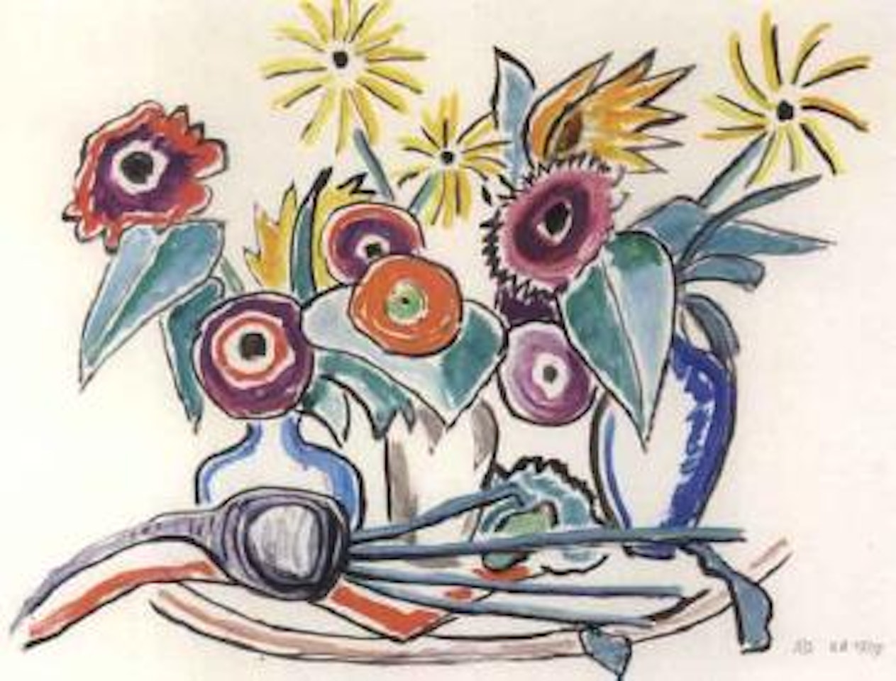 Flowers and radish by Gabriele Münter