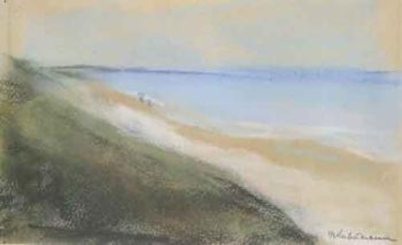View of sand dunes towards the sea, Noordwijk by Max Liebermann