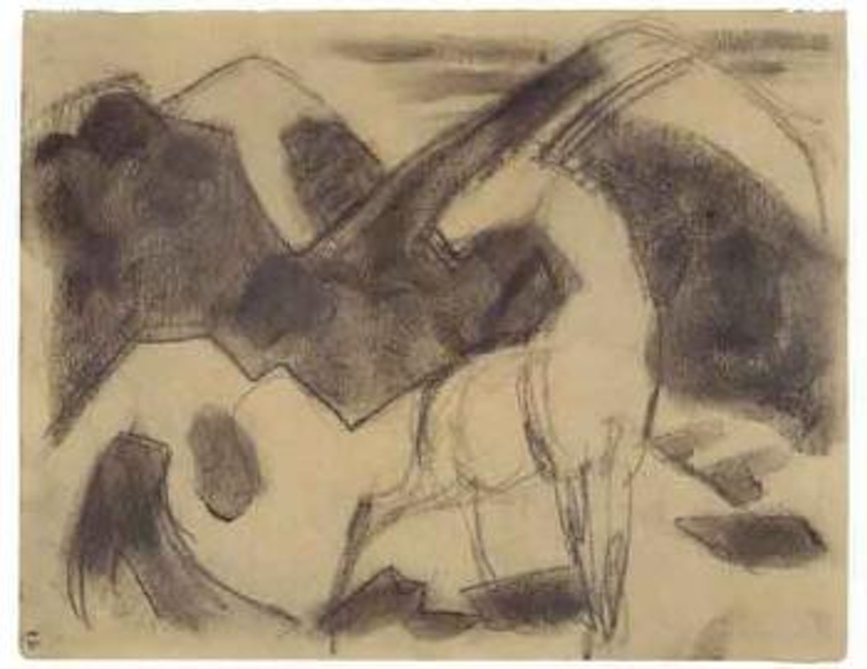 Gazelle in a landscape by Franz Marc