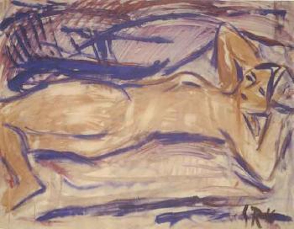 Reclining female nude by Christian Rohlfs
