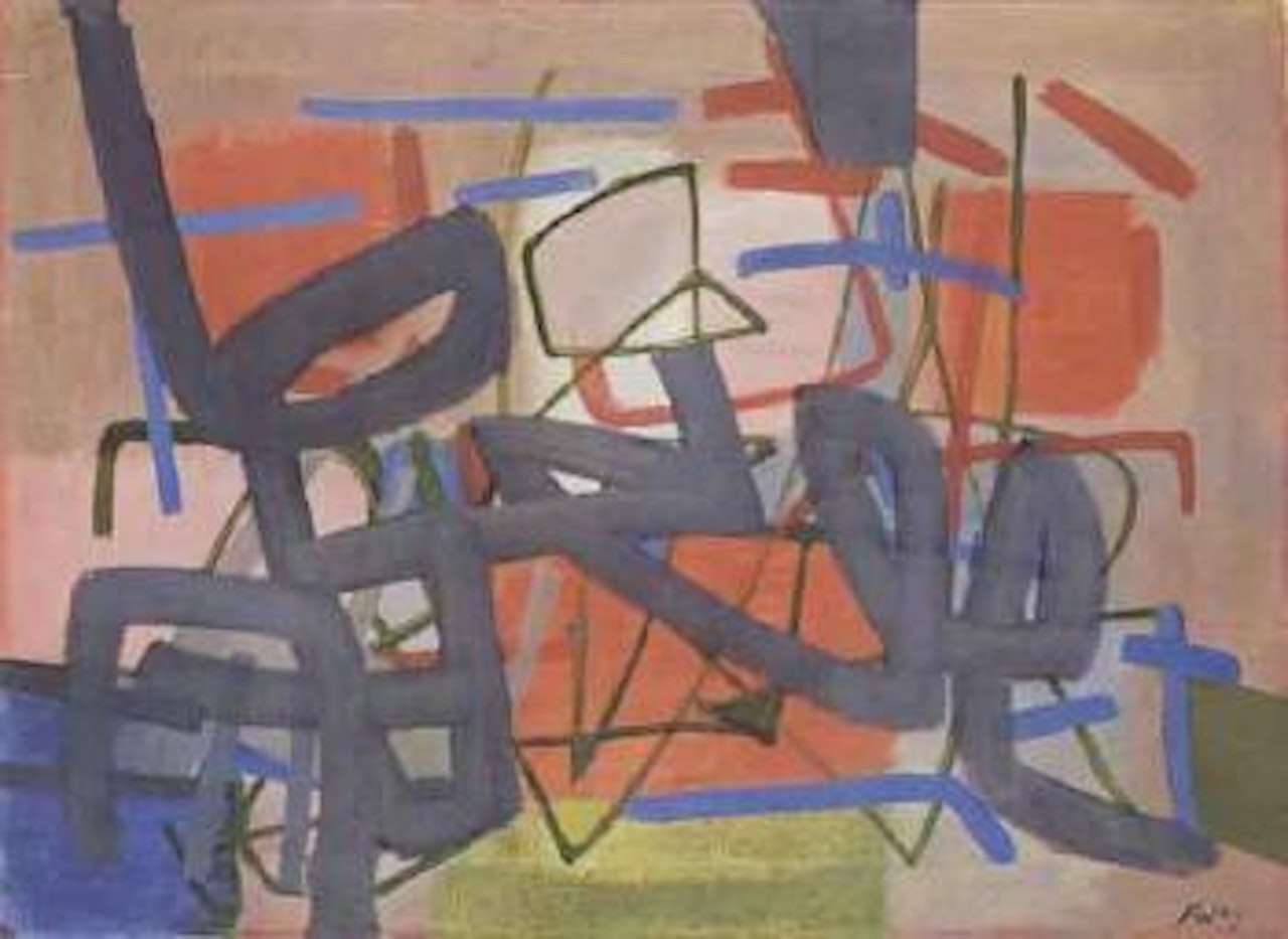 Composition in red and blue by Fritz Winter