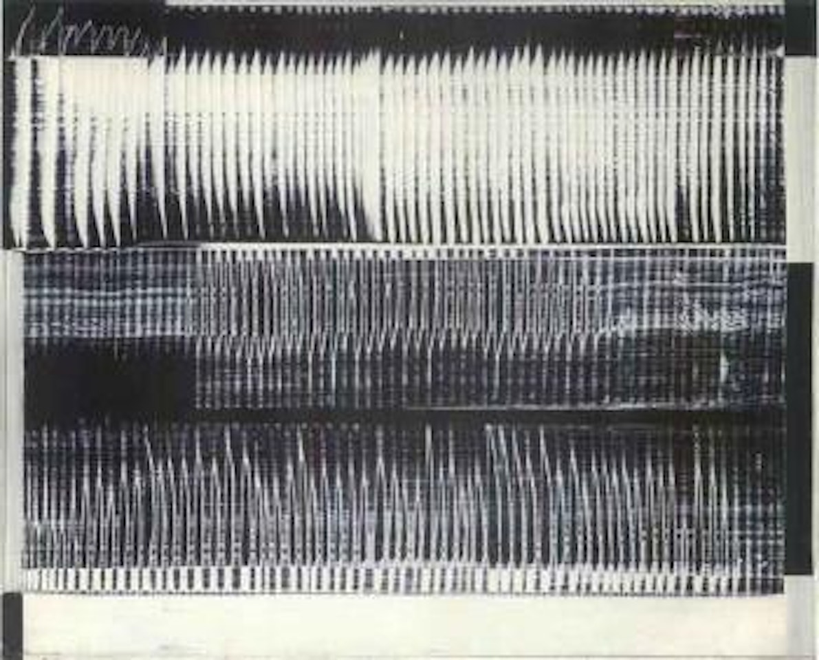Dynamic structure in white on black by Heinz Mack