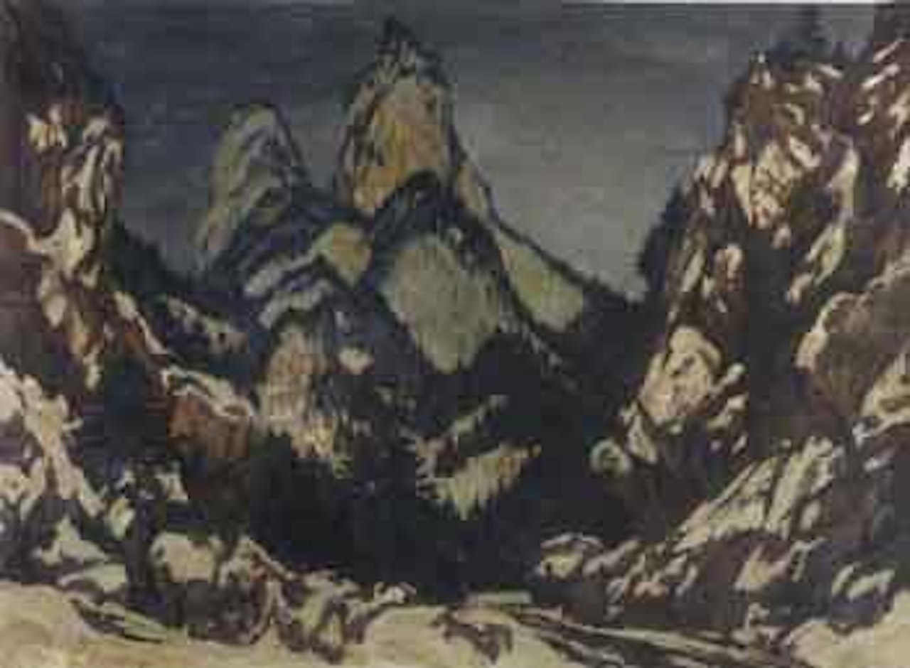 Mountainous landscape in winter by Max Clarenbach