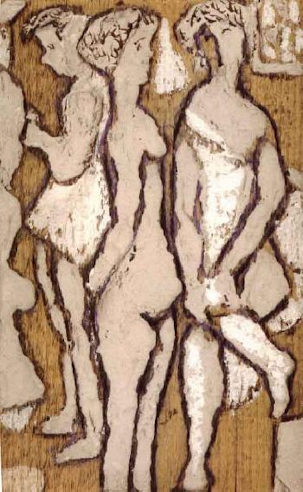 Figurative composition with three nudes by Mikhail Larionov