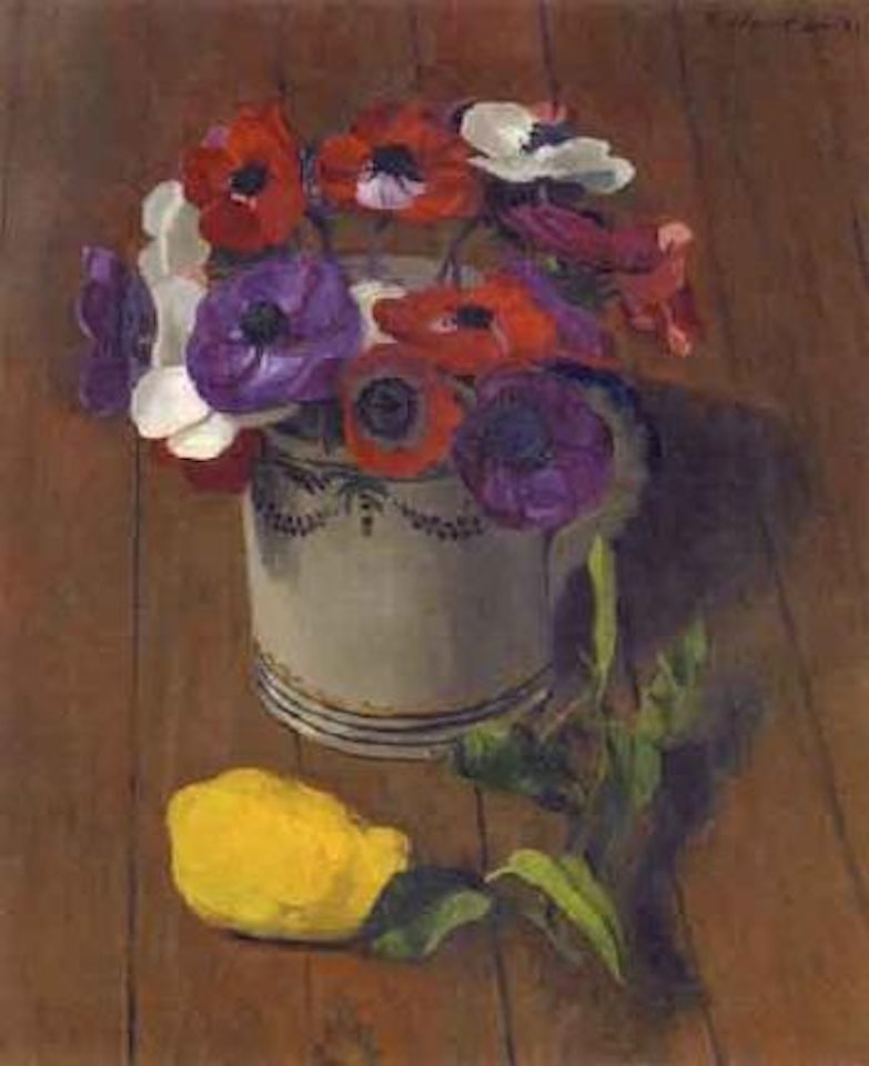 Pot d'anemones et citron by Félix Vallotton